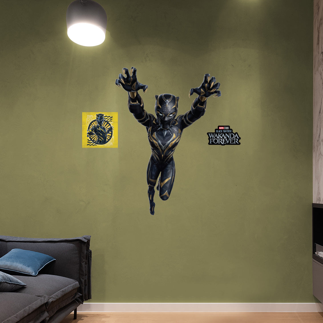 Black Panther Wakanda Forever: Black Panther Jumping RealBig - Officially Licensed Marvel Removable Adhesive Decal