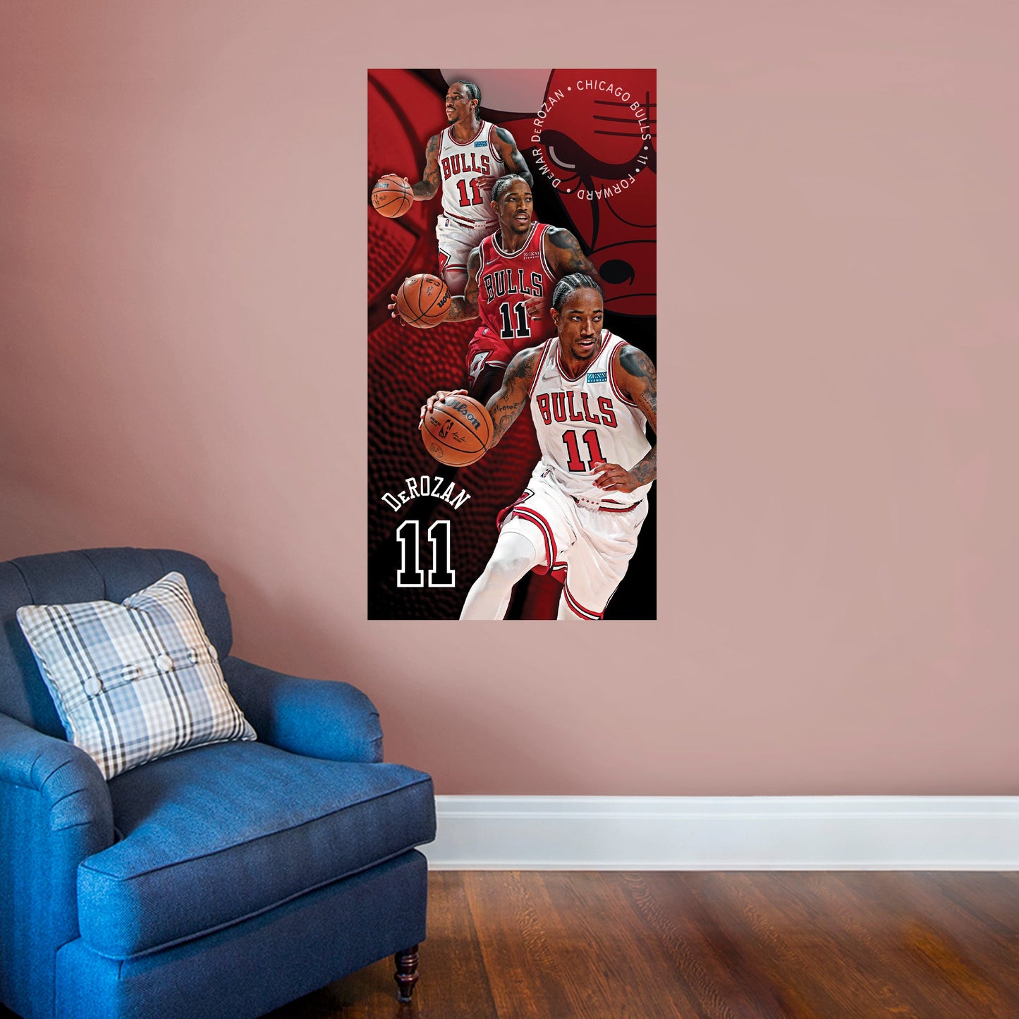 Chicago Bulls: Demar DeRozan Artistic Poster - Officially Licensed NBA Removable Adhesive Decal