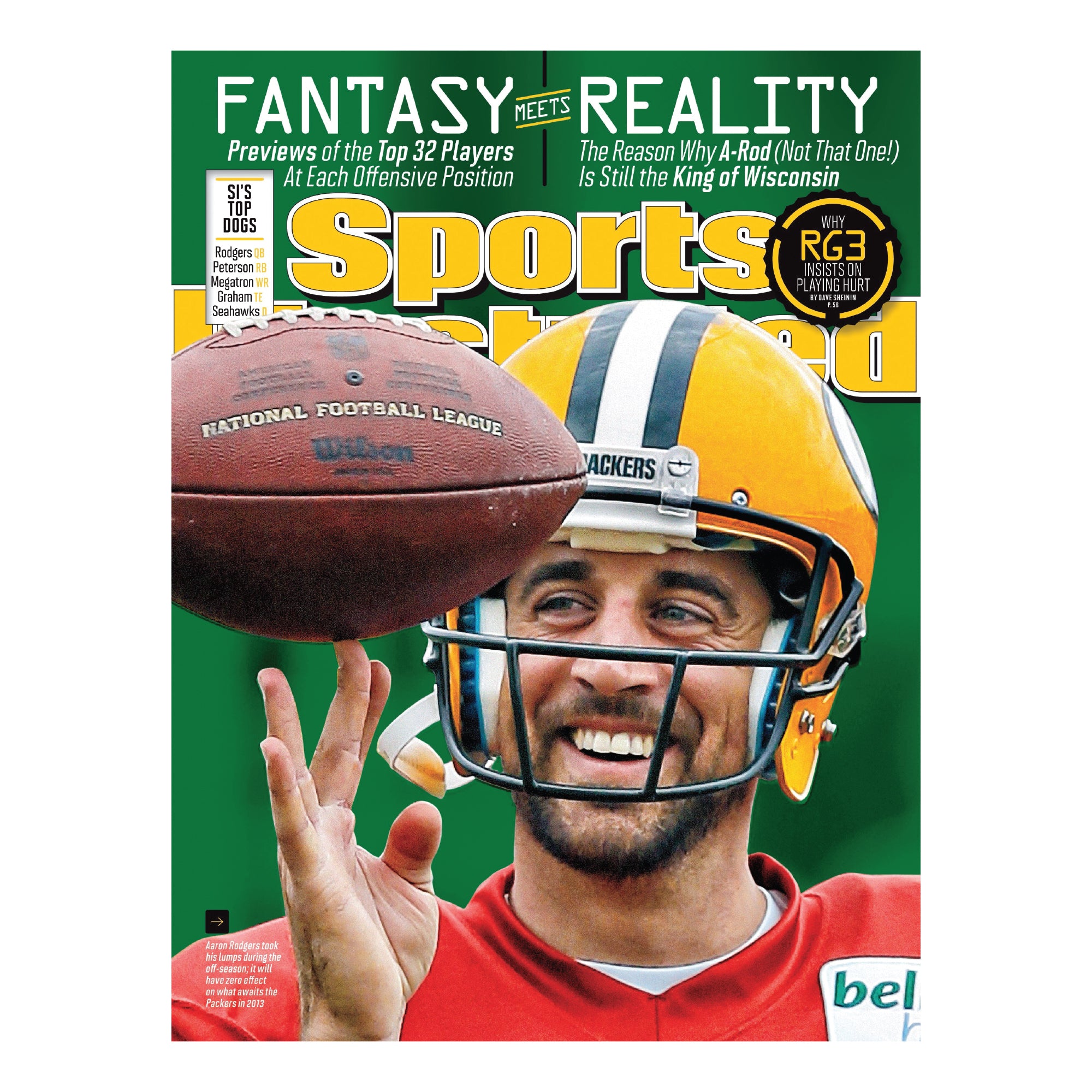 Green Bay Packers: Aaron Rodgers August 2013 Sports Illustrated Cover –  Fathead