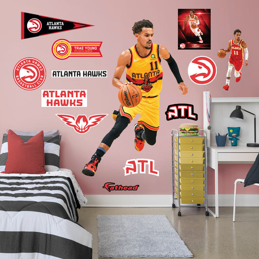 Atlanta Hawks: Trae Young City Jersey - Officially Licensed NBA Removable Adhesive Decal