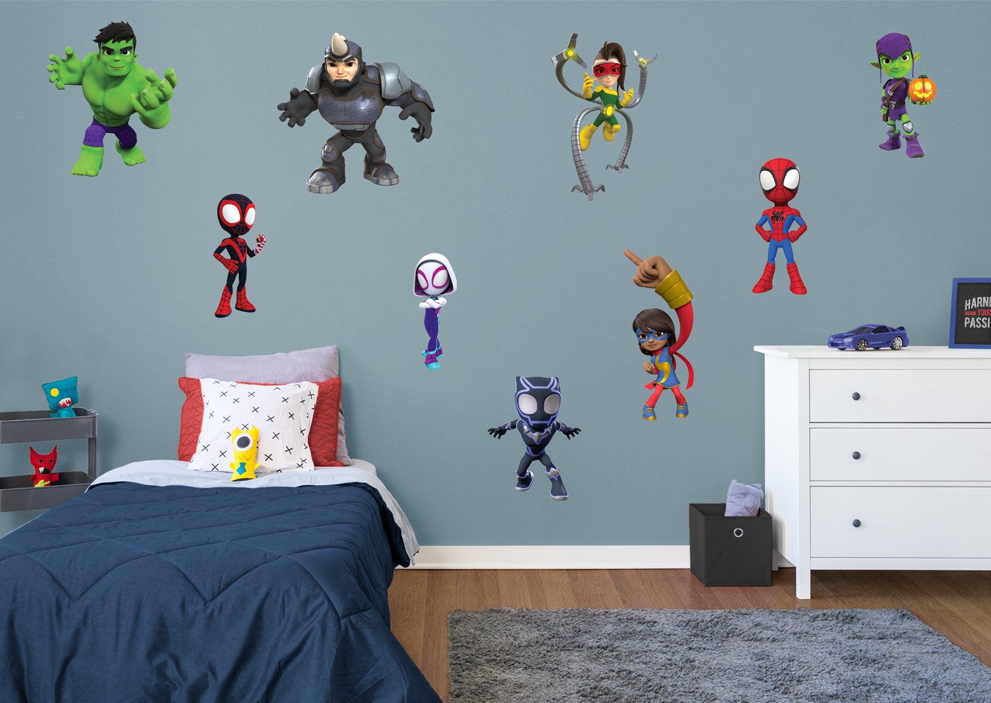 Spidey and His Amazing Friends: All Characters Collection - Marvel Removable Adhesive Wall Decal 9 Wall Decals 11W x 28H
