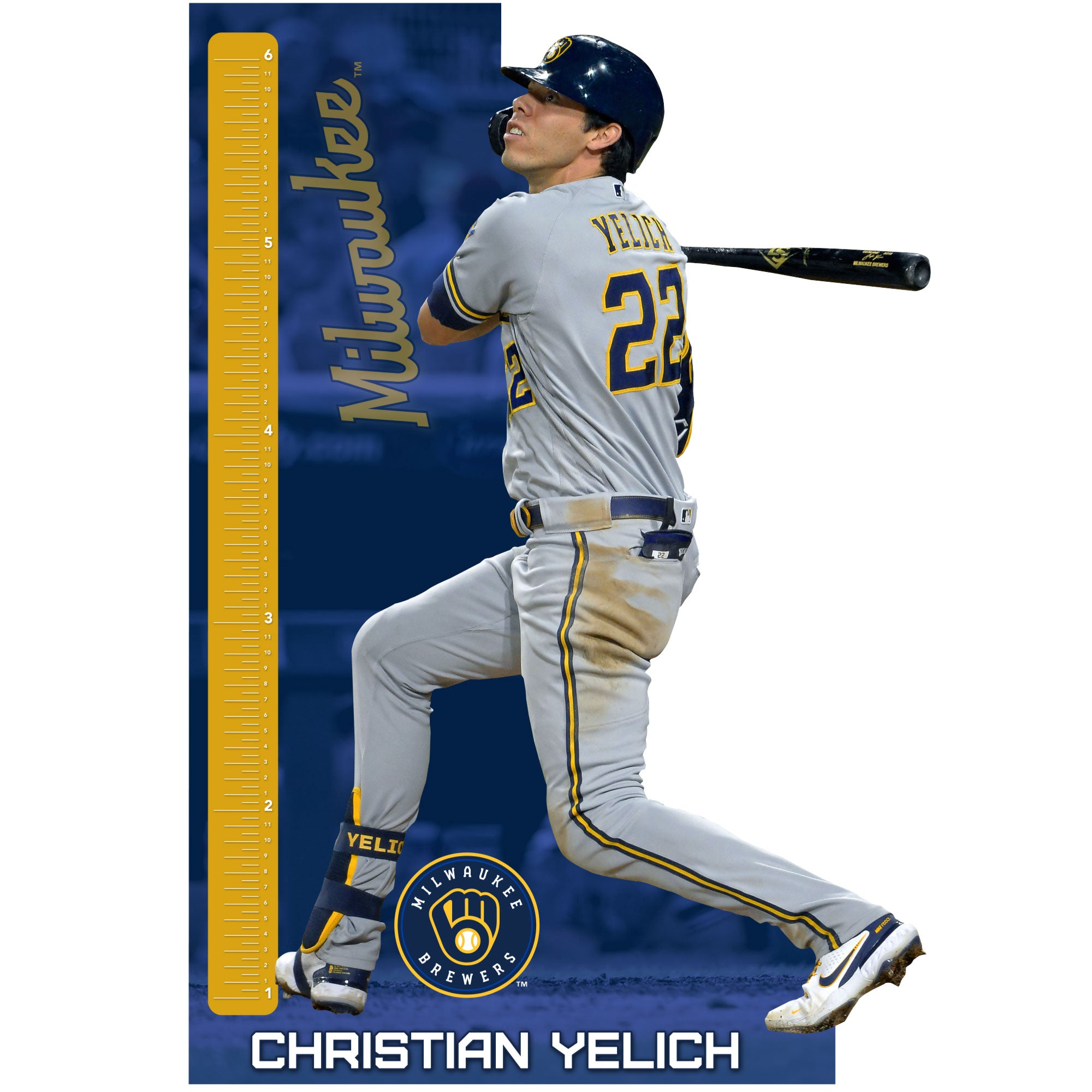 Christian Yelich Baseball Player Printed Illustration Card / 