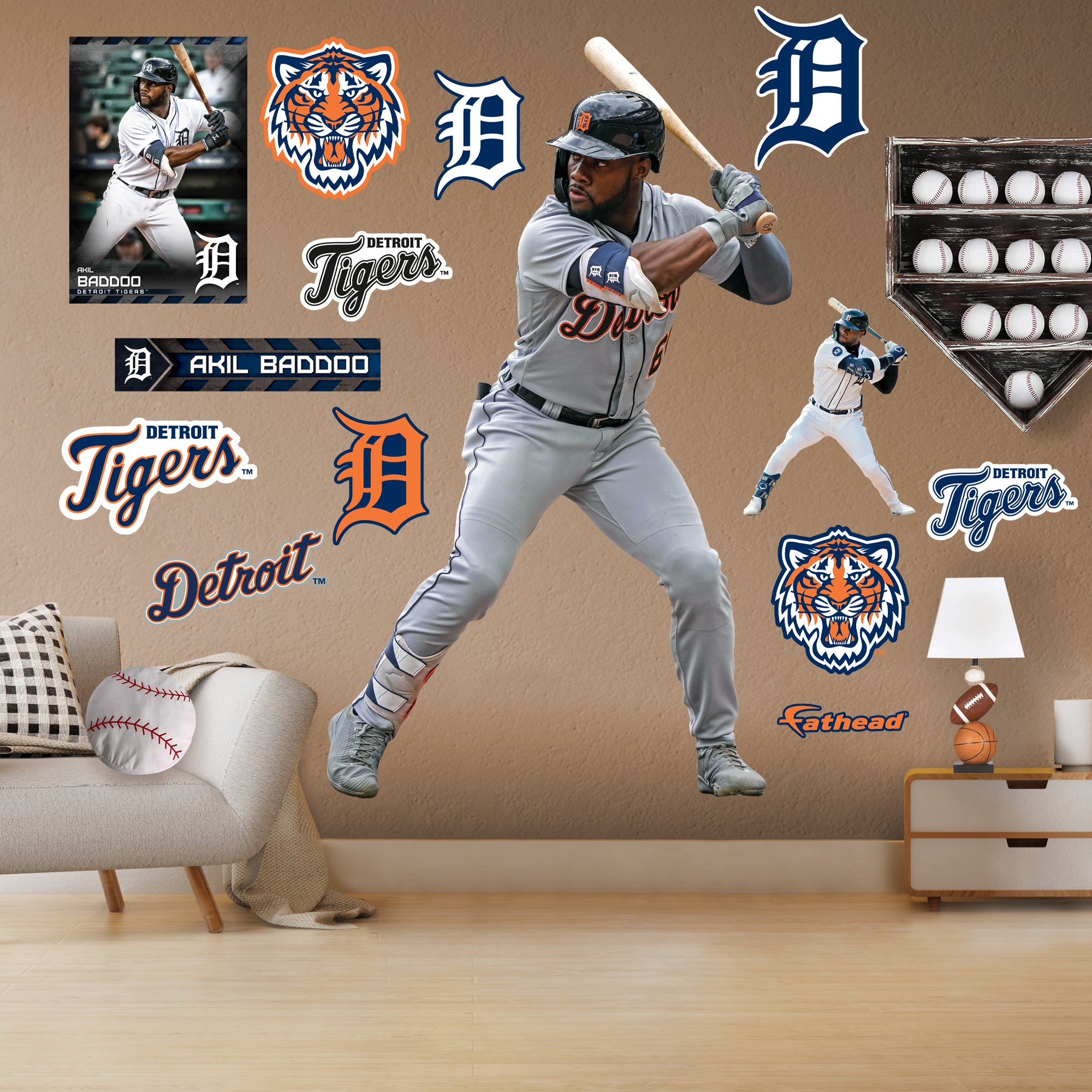 Detroit Tigers: Akil Baddoo 2022 - Officially Licensed MLB Removable  Adhesive Decal