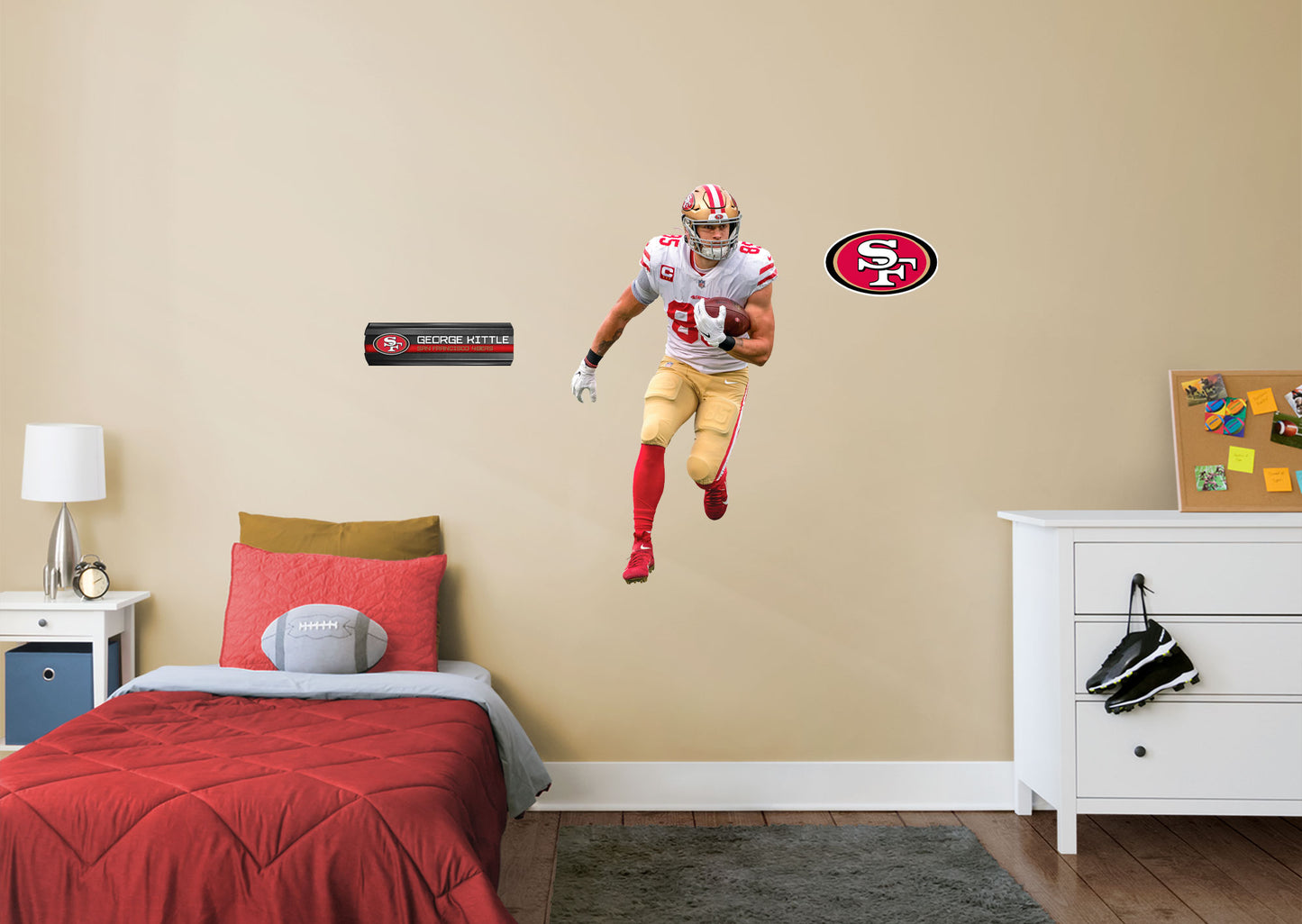 San Francisco 49ers: George Kittle  Away        - Officially Licensed NFL Removable Wall   Adhesive Decal