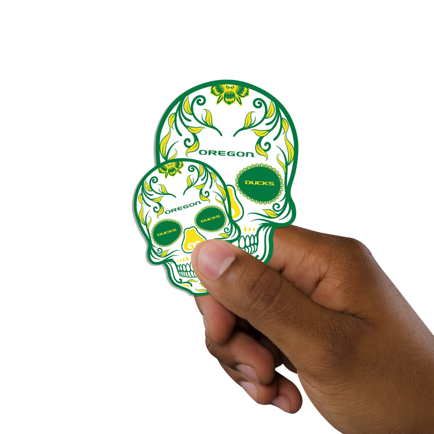 Sheet of 5 -Oregon Ducks: Skull Minis - Officially Licensed NCAA Removable Adhesive Decal