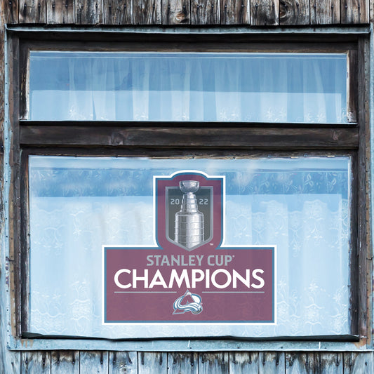 Colorado Avalanche: 2022 Stanley Cup Champions Logo Cling - Officially Licensed NHL Removable Window Static Decal