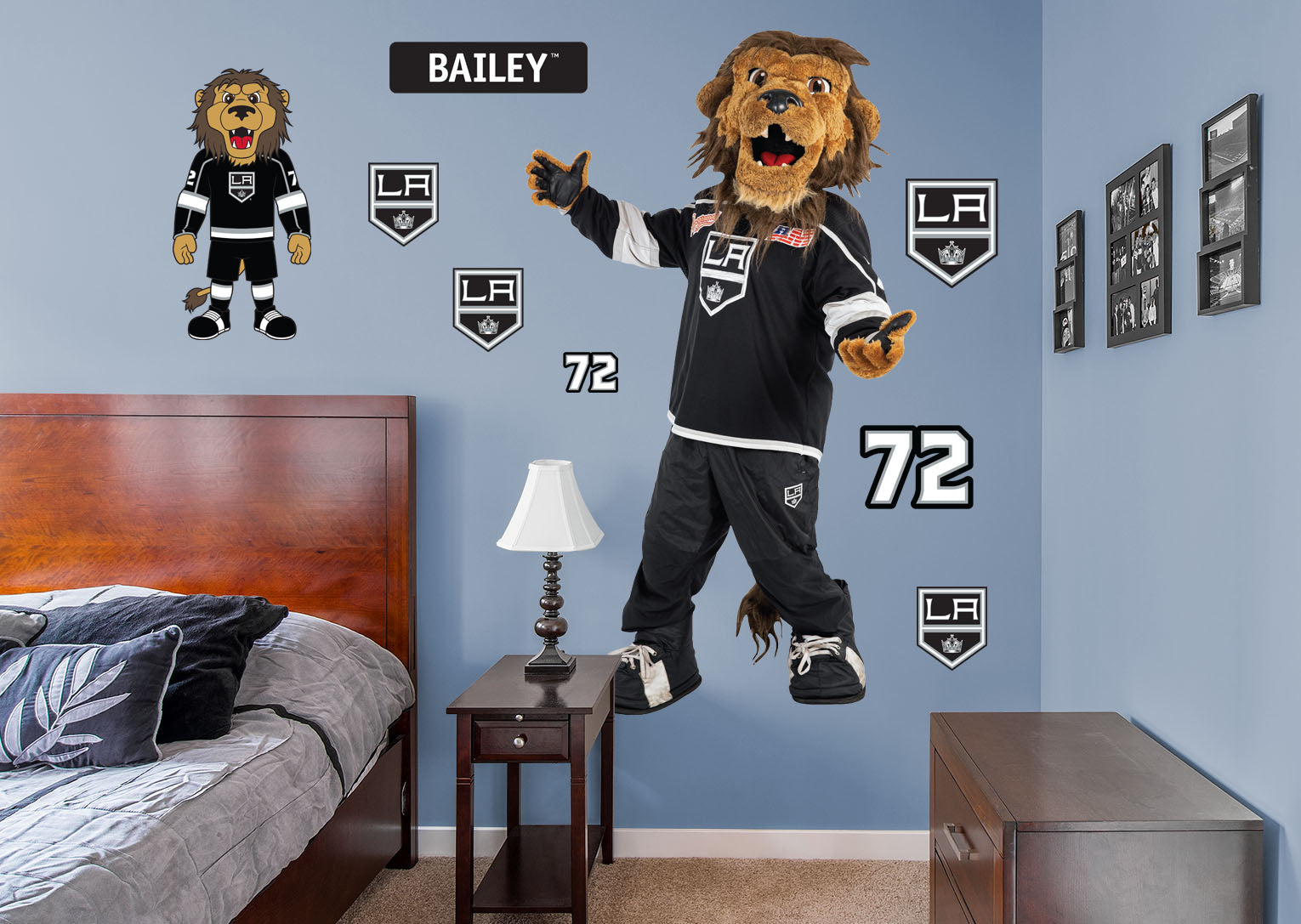 Los Angeles Kings: Bailey 2021 Mascot - NHL Removable Wall Adhesive Wall Decal Life-Size Athlete +2 Wall Decals 44W x 78H