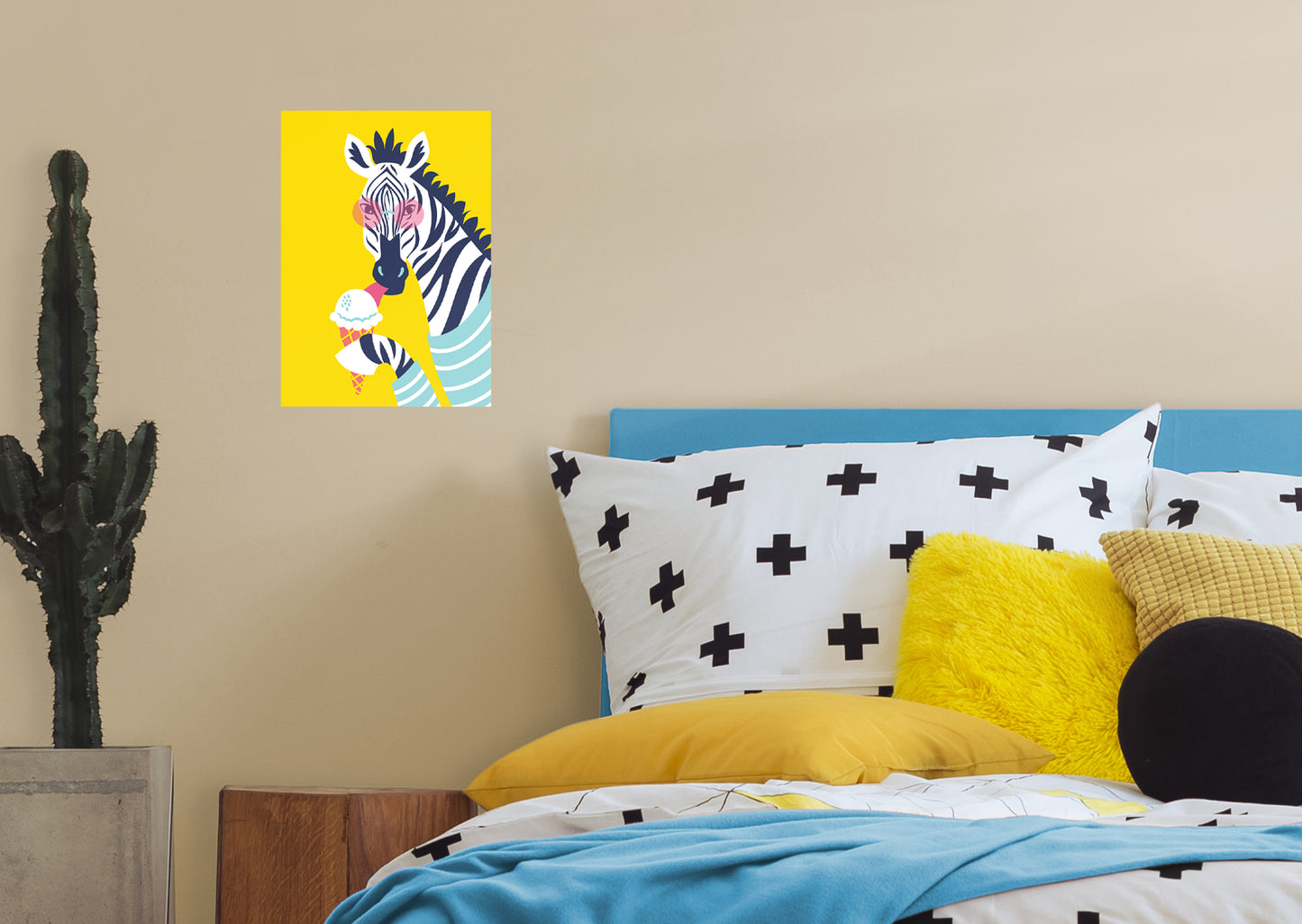 Jungle: Zebra Mural        -   Removable Wall   Adhesive Decal