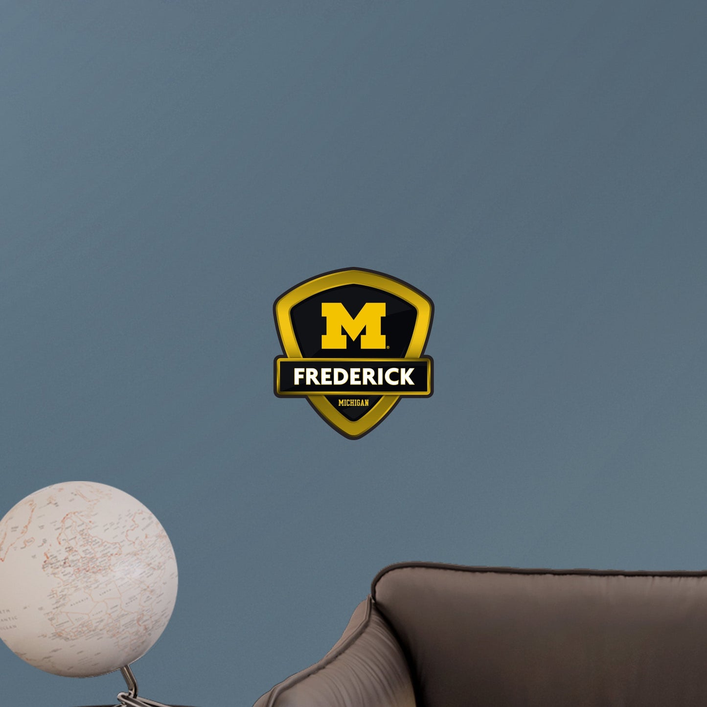 Michigan Wolverines:   Badge Personalized Name        - Officially Licensed NCAA Removable     Adhesive Decal