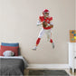 Giant Athlete + 2 Decals (28"W x 51"H) Chiefs fans understand "You Gotta Fight for Your Right To Party," but QB Patrick Mahomes makes winning look easy. The man they call Showtime led KC to the ultimate victory celebration at Super Bowl LIV. Now you can turn your home or office into a Sea of Red with a Patrick Mahomes Removable Wall Decal Collection. The sturdy vinyl, life-size version of the MVP would look good on a bedroom or home office wall. Go ahead, party on!