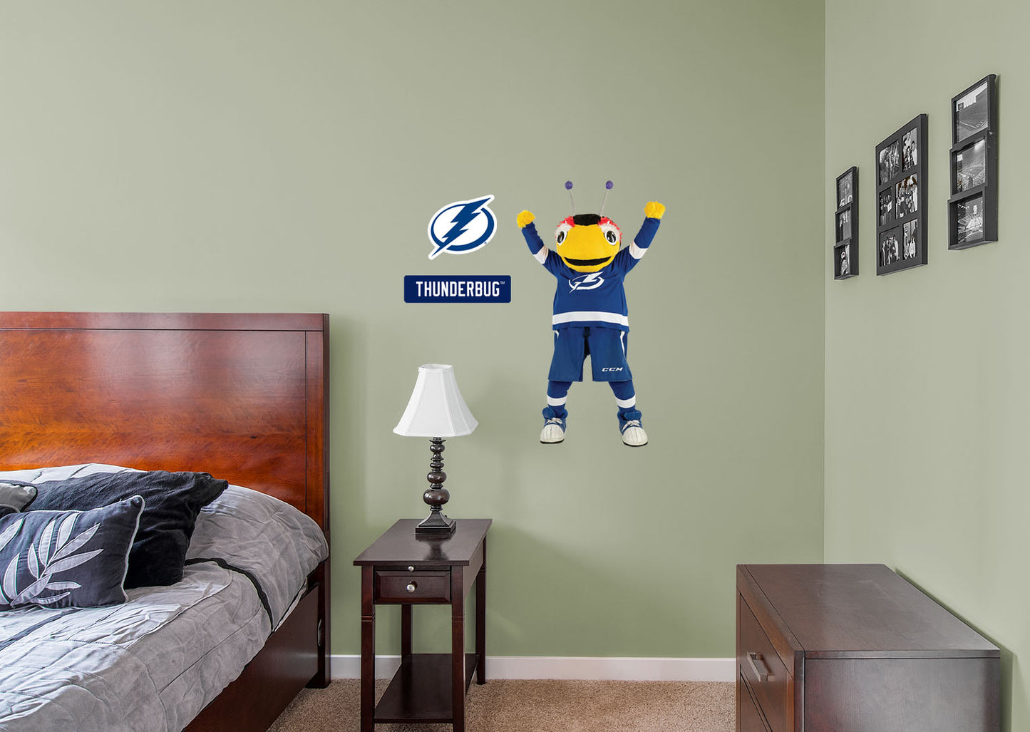 Tampa Bay Lightning: Thunderbug  Mascot        - Officially Licensed NHL Removable Wall   Adhesive Decal