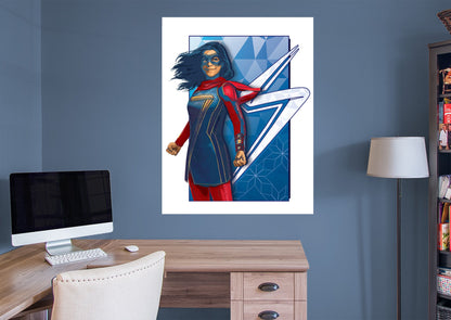 Ms. Marvel: Ms. Marvel Blue Logo Mural - Officially Licensed Marvel Removable Adhesive Decal