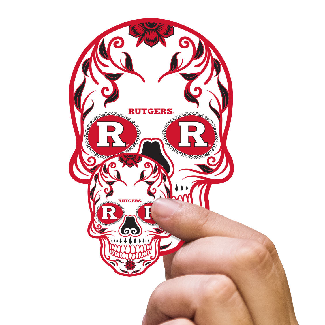 Rutgers Scarlet Knights:   Skull Minis        - Officially Licensed NCAA Removable     Adhesive Decal