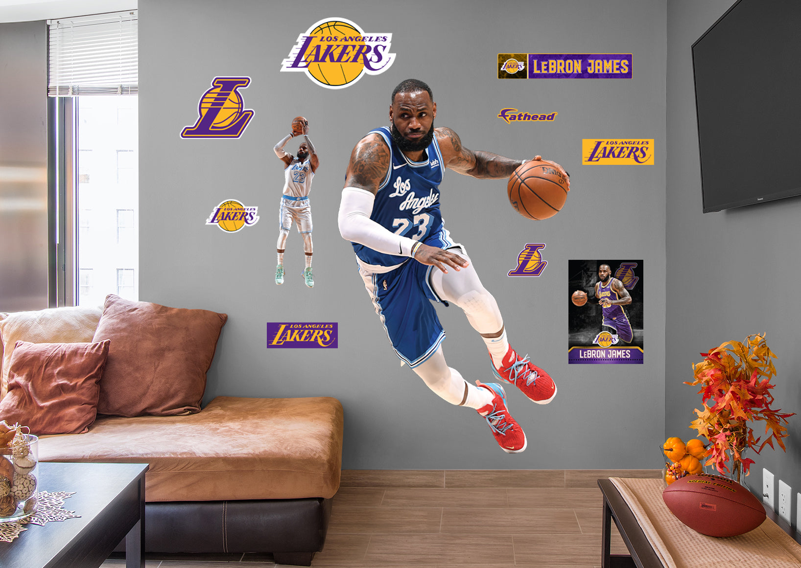 LeBron James 2021 Blue Jersey - Officially Licensed NBA Removable Wall Decal