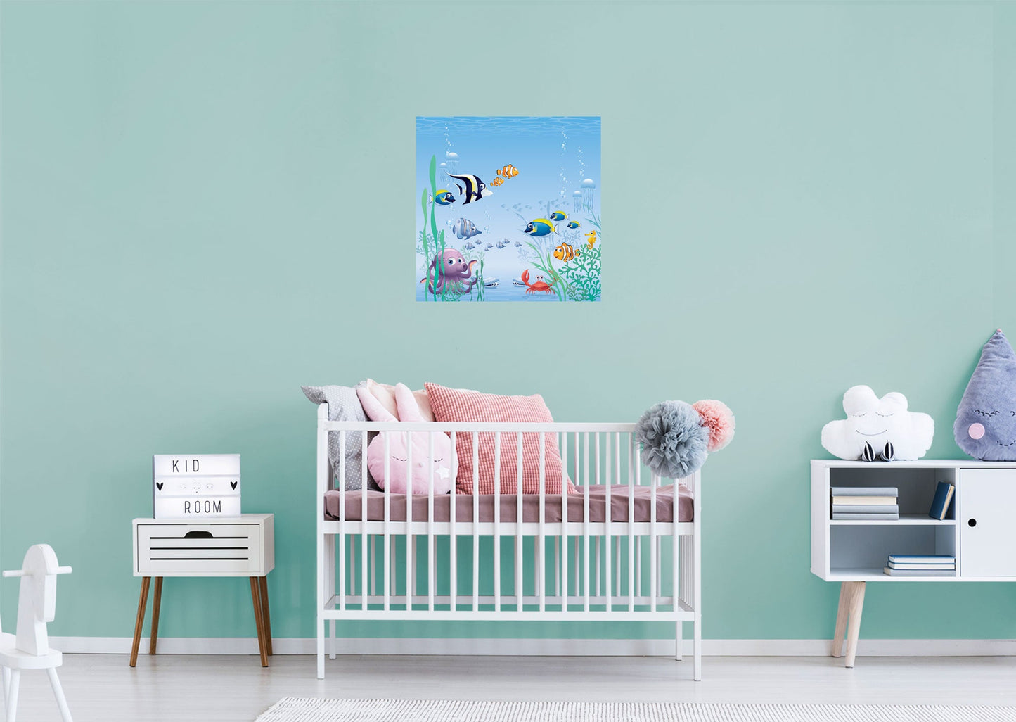 Nursery:  Aquatic Family Mural        -   Removable Wall   Adhesive Decal