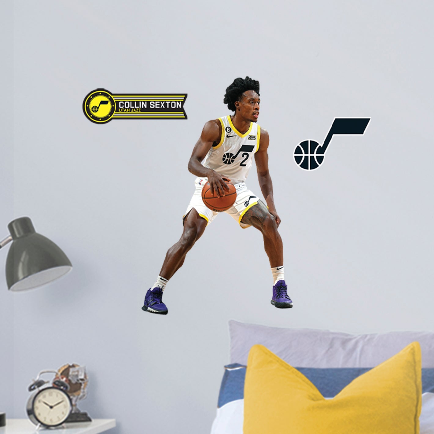Utah Jazz: Collin Sexton - Officially Licensed NBA Removable Adhesive Decal