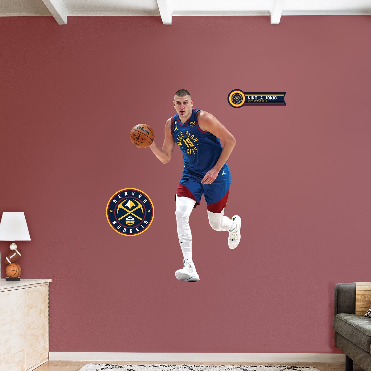 Denver Nuggets: Nikola Jokić  Statement Jersey        - Officially Licensed NBA Removable     Adhesive Decal