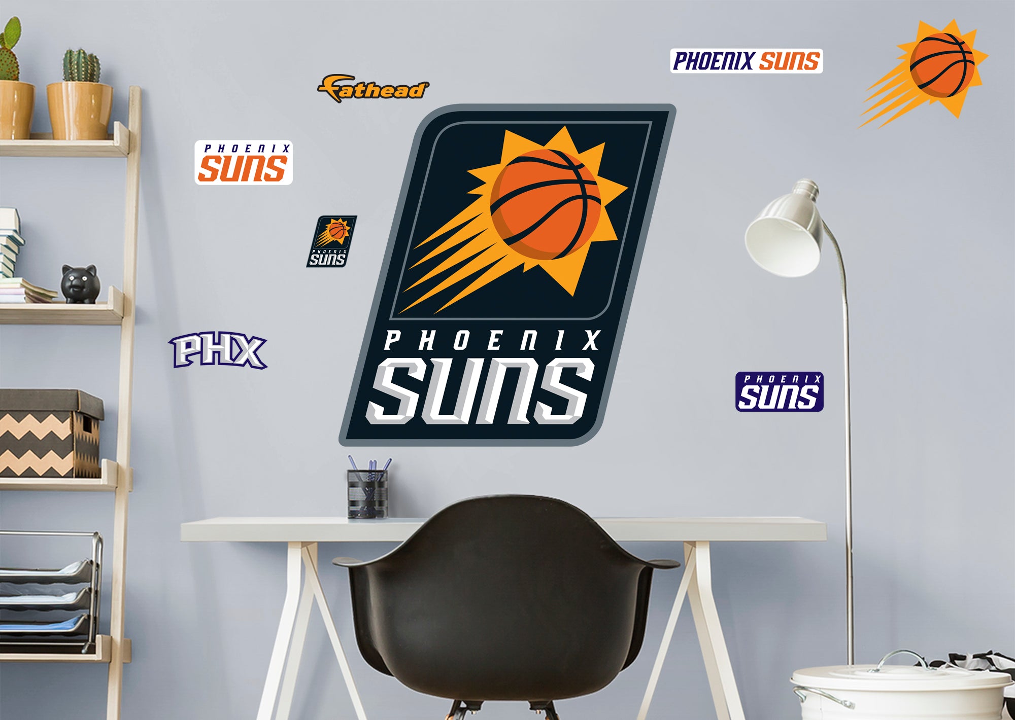 Boston Celtics Logo 12.5' L x 24 W Peel and Stick Wallpaper Roll Fathead Color: Orange, NBA Team: Phoenix Suns