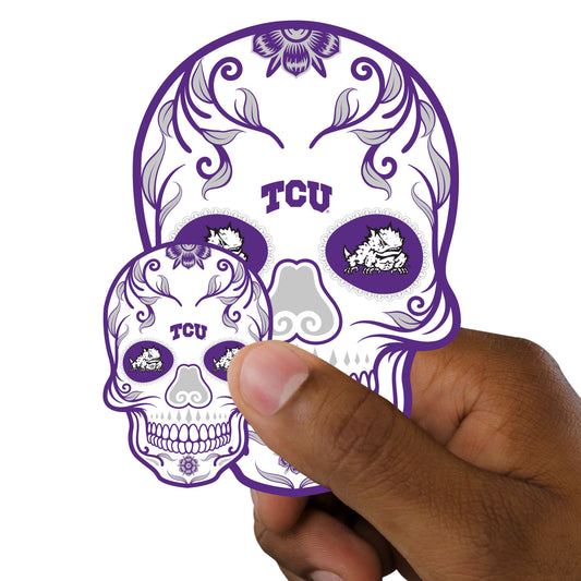 TCU Horned Frogs:   Skull Minis        - Officially Licensed NCAA Removable     Adhesive Decal