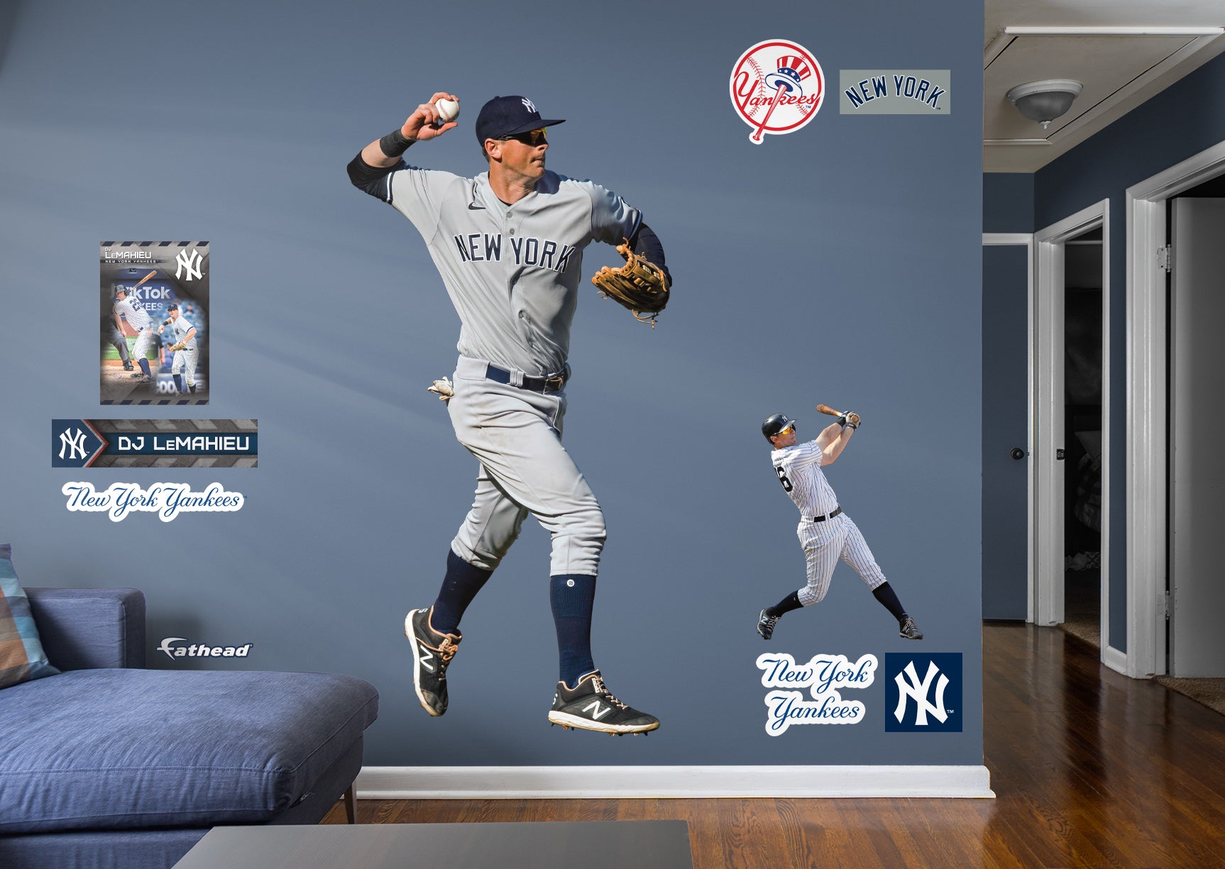 New York Yankees: DJ LeMahieu 2021 - MLB Removable Wall Adhesive Wall Decal Life-Size Athlete +9 Wall Decals 39W x 78H