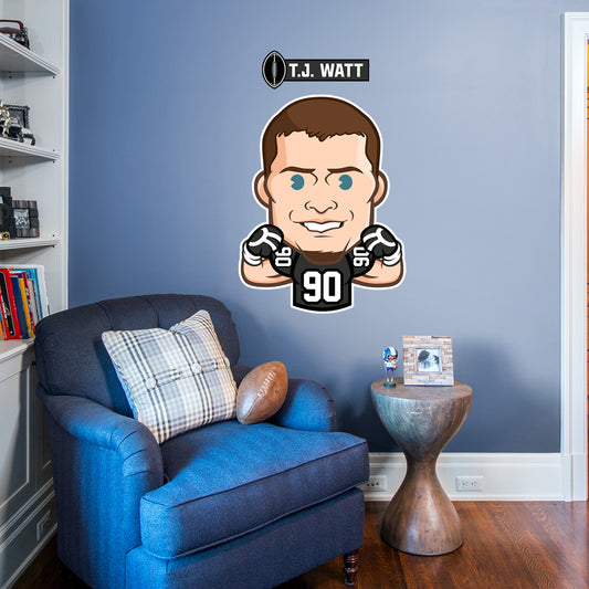 PIttsburgh Steelers: T.J. Watt  Emoji        - Officially Licensed NFLPA Removable     Adhesive Decal