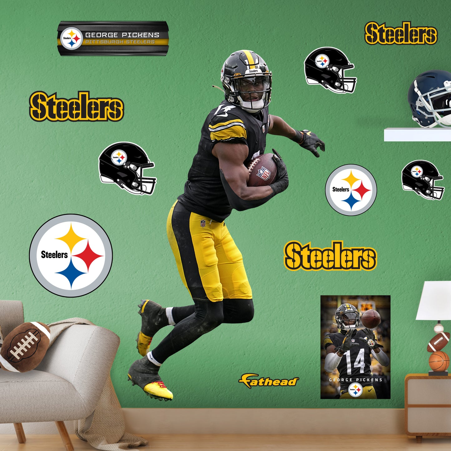Pittsburgh Steelers: George Pickens         - Officially Licensed NFL Removable     Adhesive Decal
