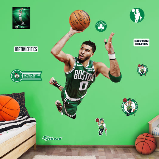 Boston Celtics: Jayson Tatum Hang Time - Officially Licensed NBA Removable Adhesive Decal