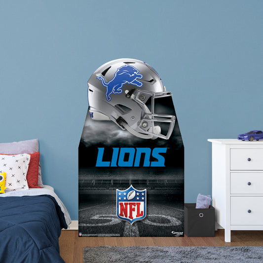 Detroit Lions:   Helmet  Life-Size   Foam Core Cutout  - Officially Licensed NFL    Stand Out
