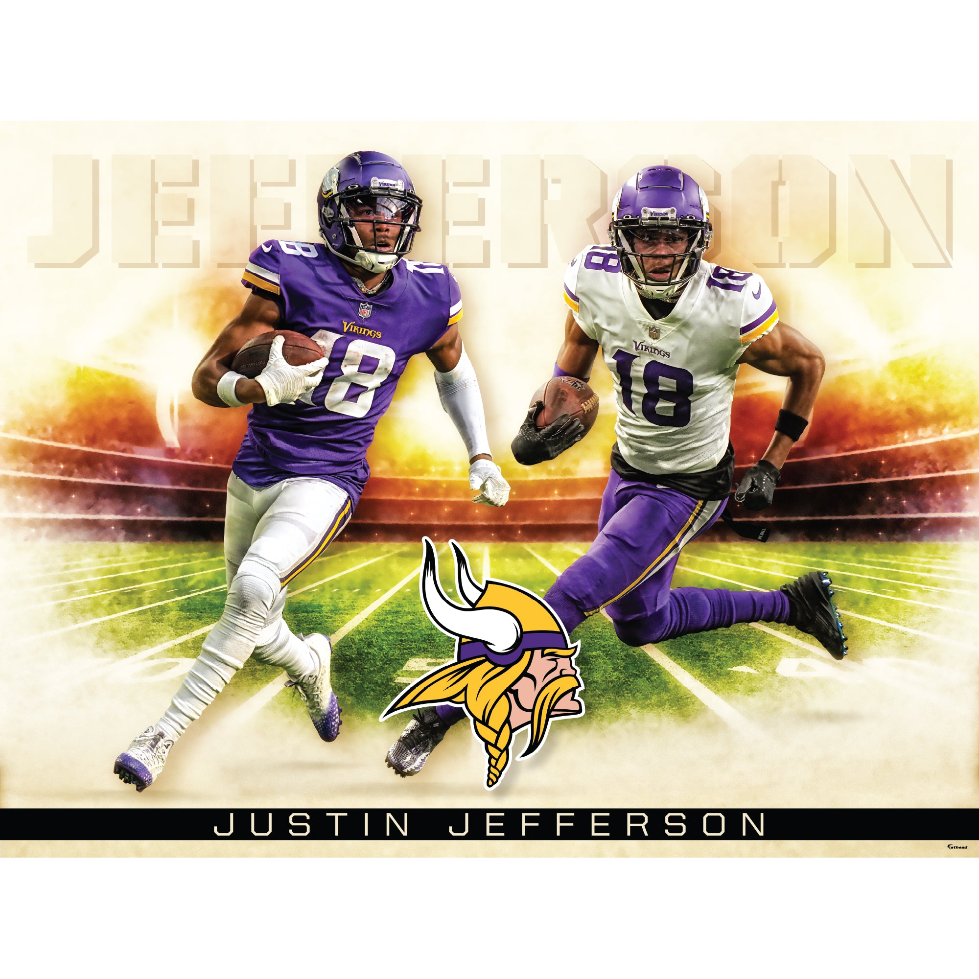 Official Number 18 Minnesota Vikings Justin Jefferson Griddy Time