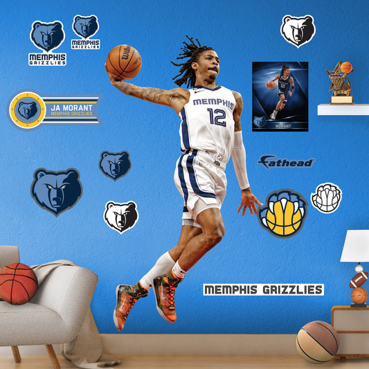 Memphis Grizzlies: Ja Morant Dunk - Officially Licensed NBA Removable Adhesive Decal