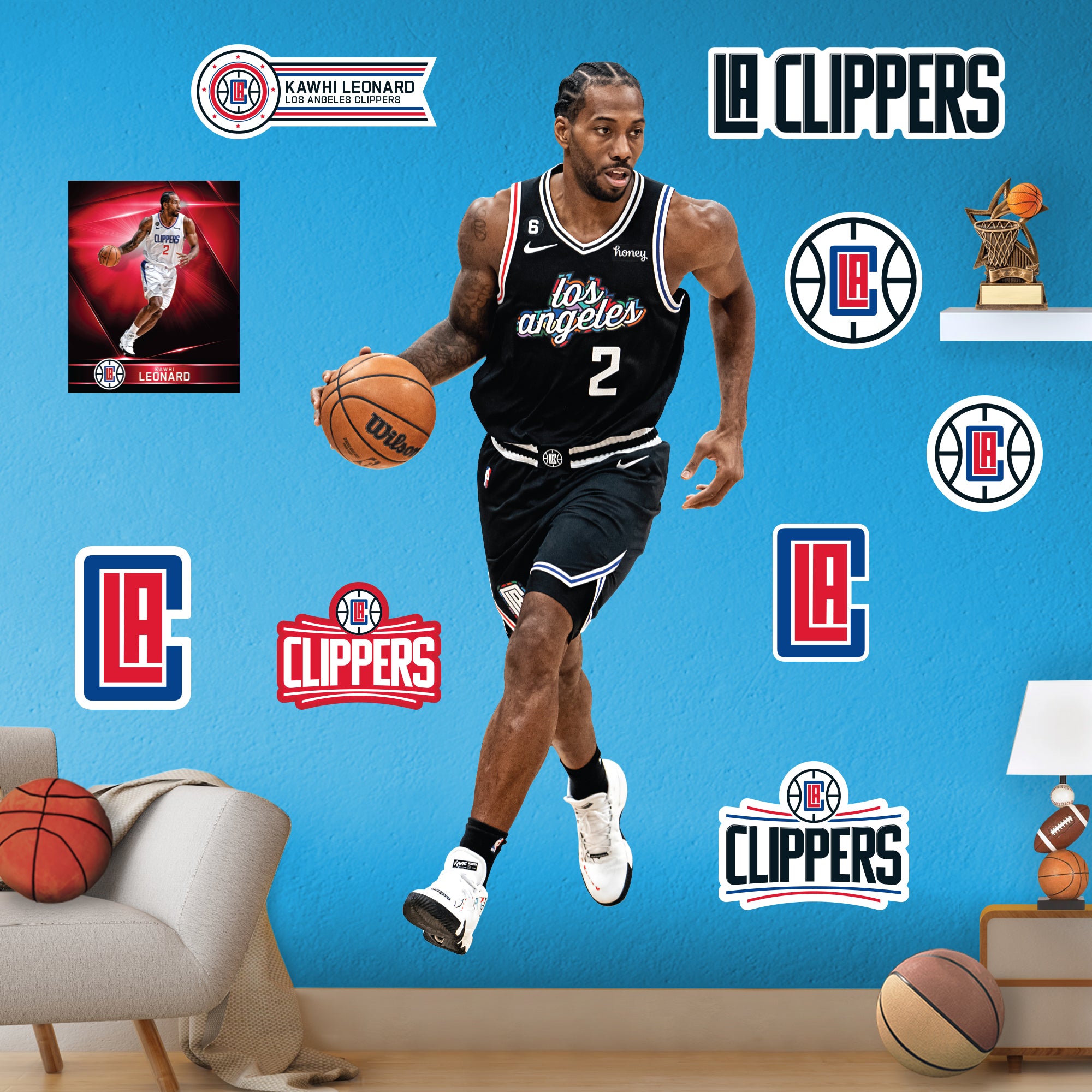 Los Angeles Clippers: Kawhi Leonard 2022 - Officially Licensed NBA Rem –  Fathead