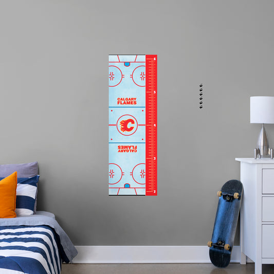 Calgary Flames  Rink Growth Chart  - Officially Licensed NHL Removable Wall Decal
