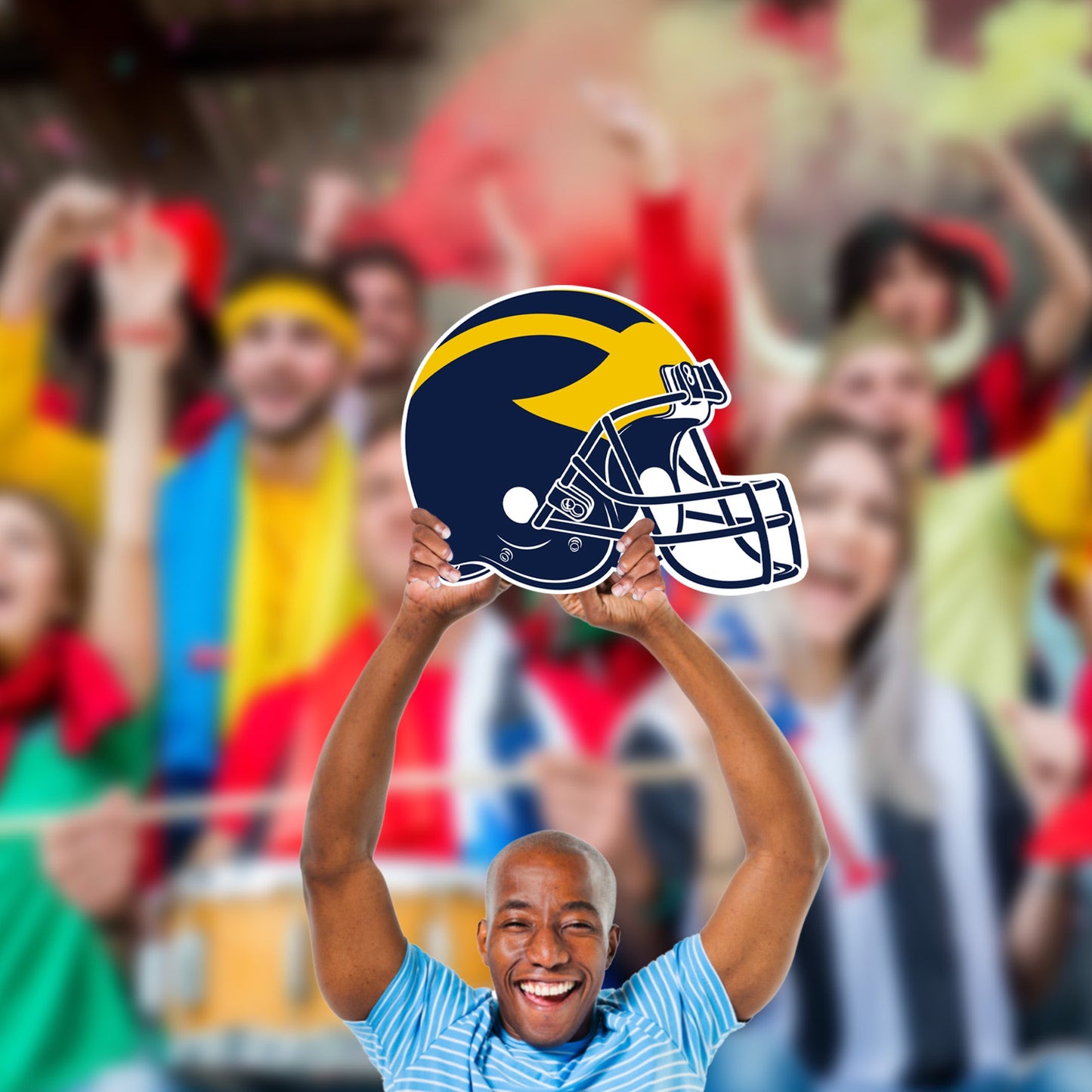 Michigan Wolverines:   Football Helmet   Foam Core Cutout  - Officially Licensed NCAA    Big Head