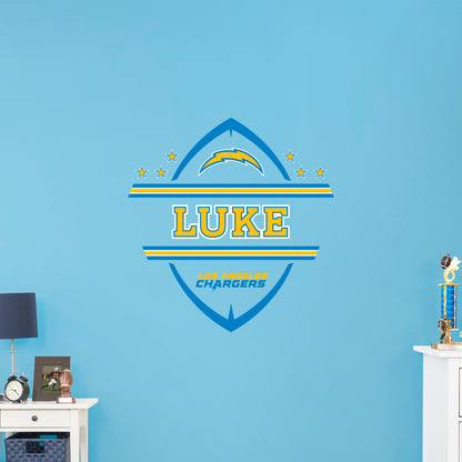 Los Angeles Chargers:   Football Personalized Name PREMASK        - Officially Licensed NFL Removable     Adhesive Decal