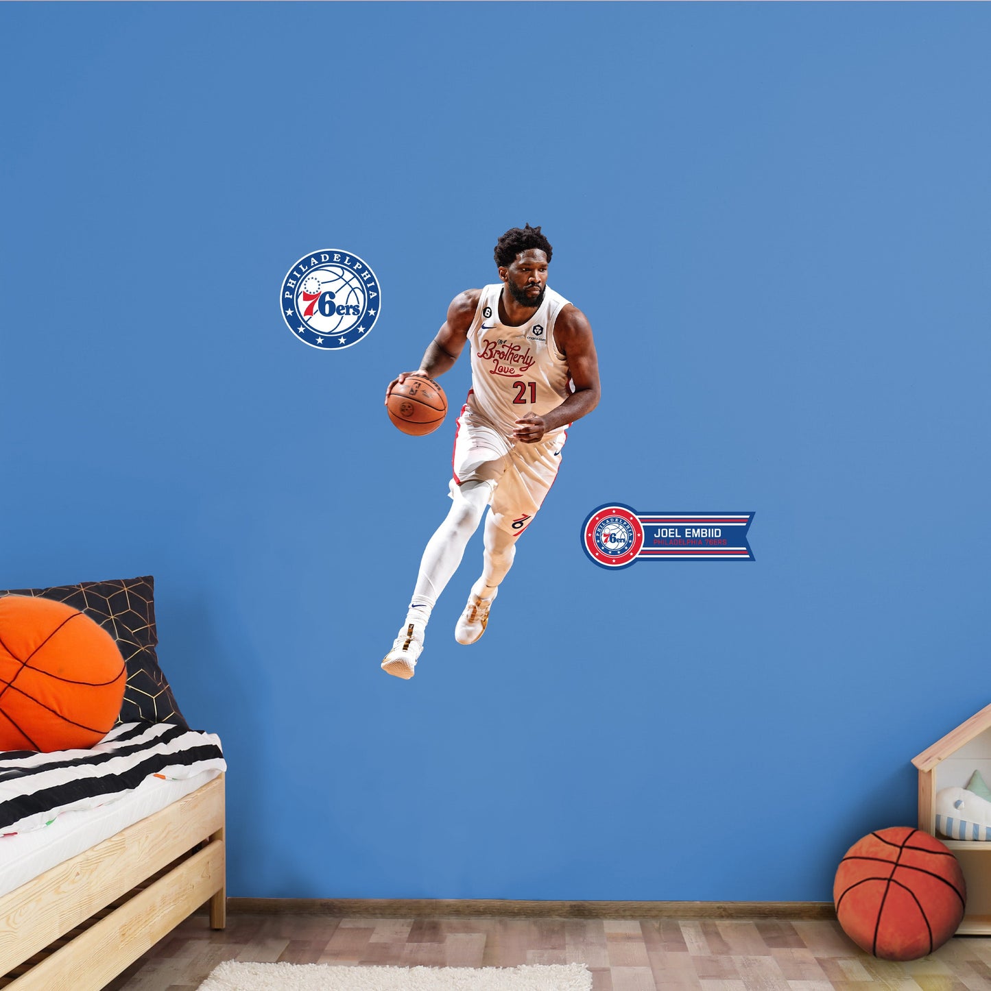 Philadelphia 76ers: Joel Embiid City Jersey - Officially Licensed NBA Removable Adhesive Decal