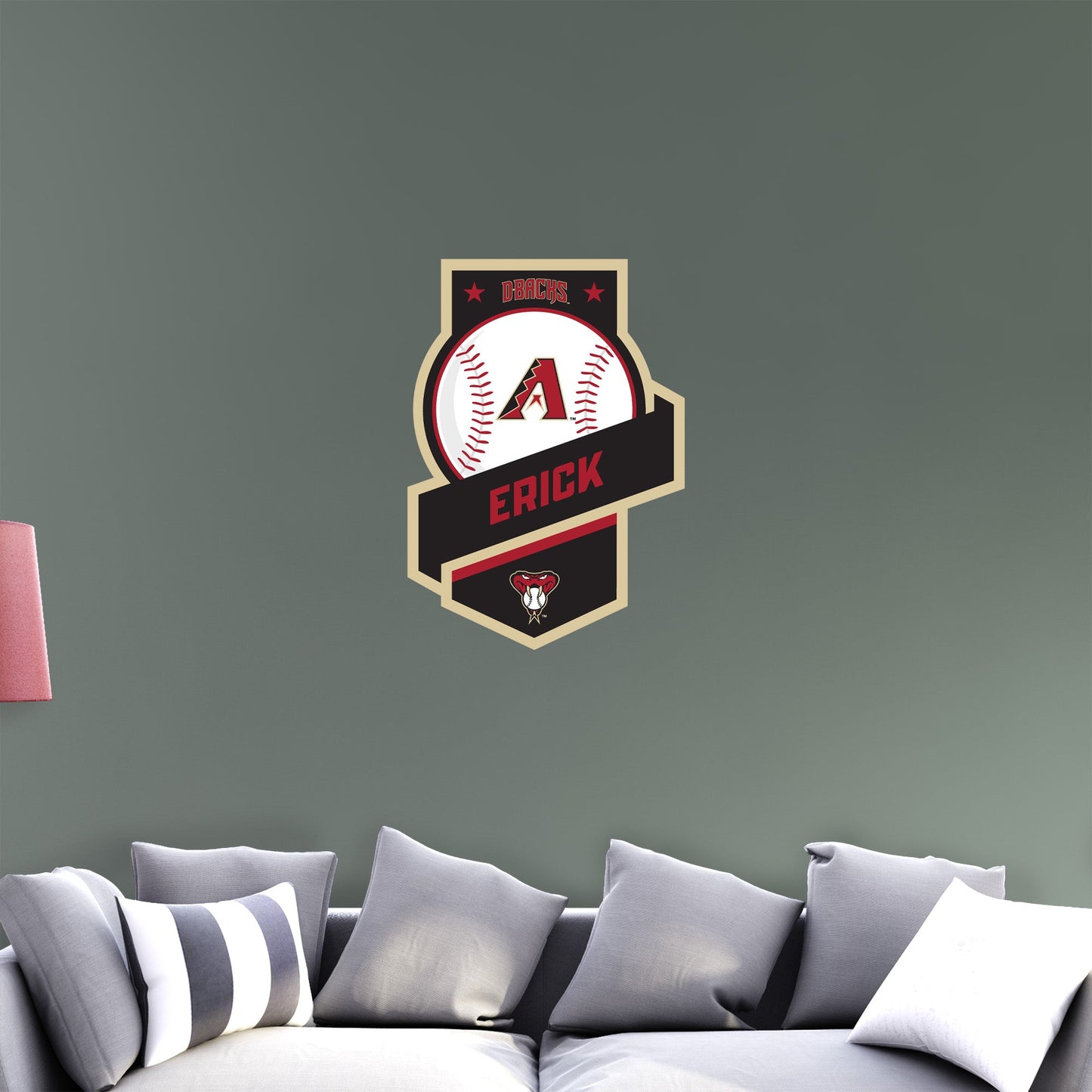 Arizona Diamondbacks:   Banner Personalized Name        - Officially Licensed MLB Removable     Adhesive Decal