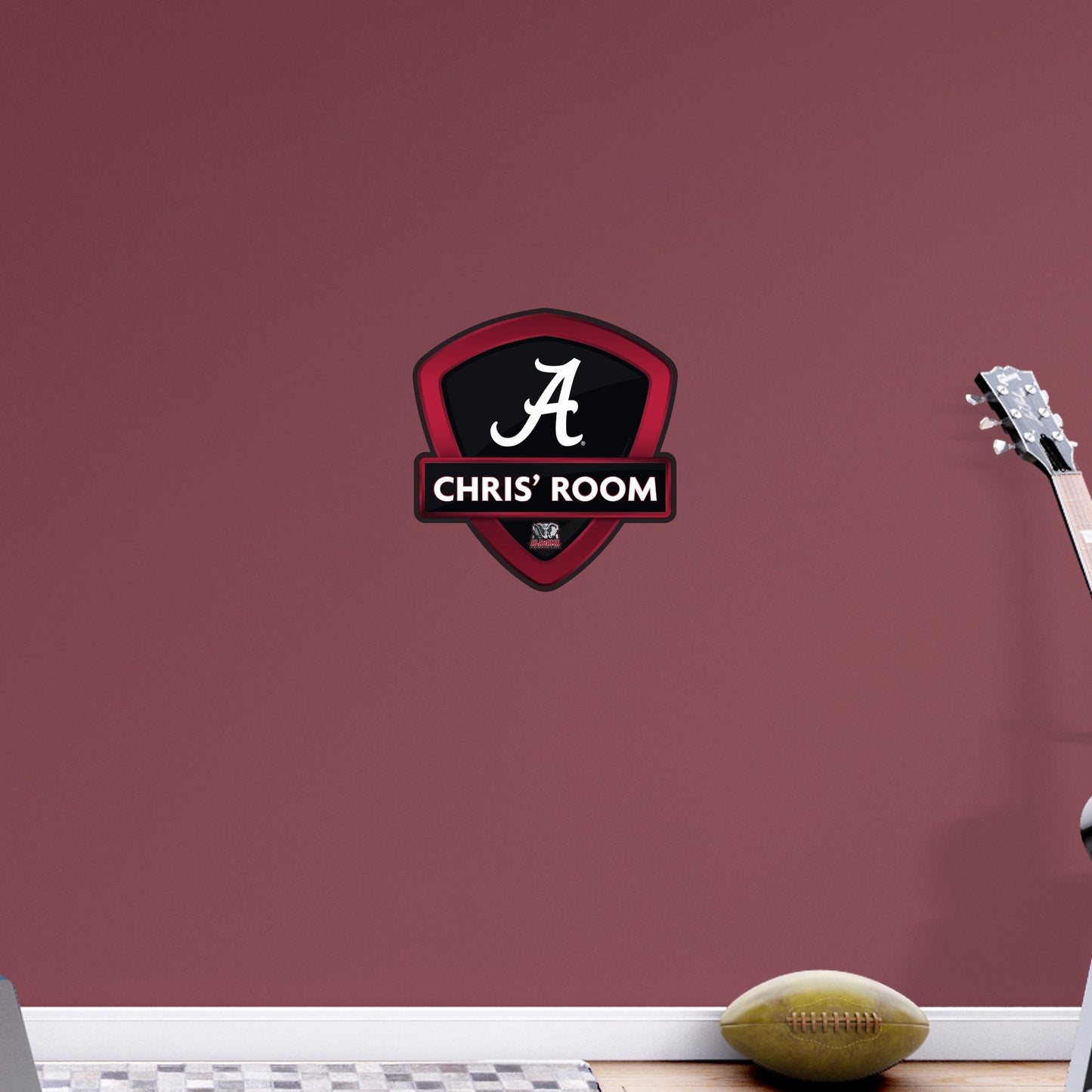 Alabama Crimson Tide:   Badge Personalized Name        - Officially Licensed NCAA Removable     Adhesive Decal