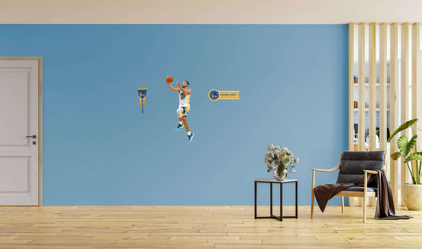 Golden State Warriors: Stephen Curry Finger Roll - Officially Licensed NBA Removable Adhesive Decal