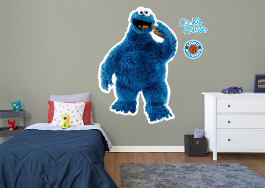 Cookie Monster RealBig - Officially Licensed Sesame Street Removable Adhesive Decal