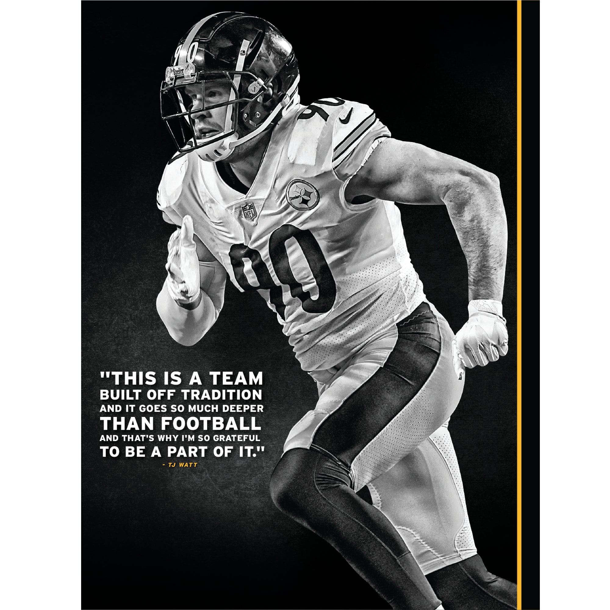 T.J. Watt Quote Poster Pittsburgh Steelers Canvas Unique 