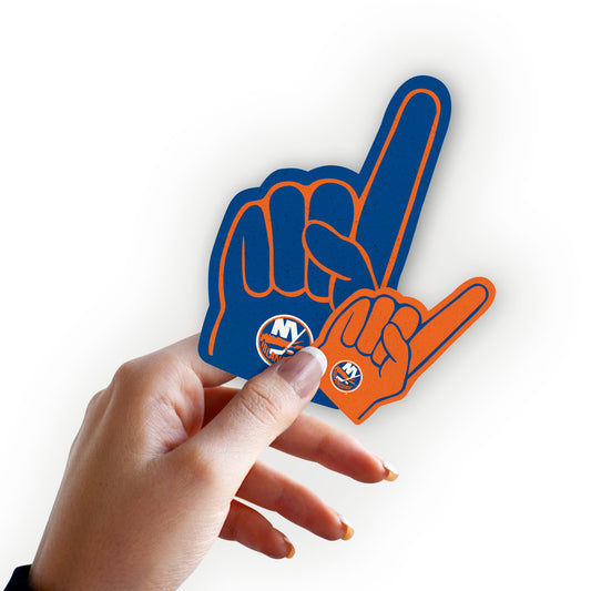 New York Islanders:    Foam Finger Minis        - Officially Licensed NHL Removable     Adhesive Decal