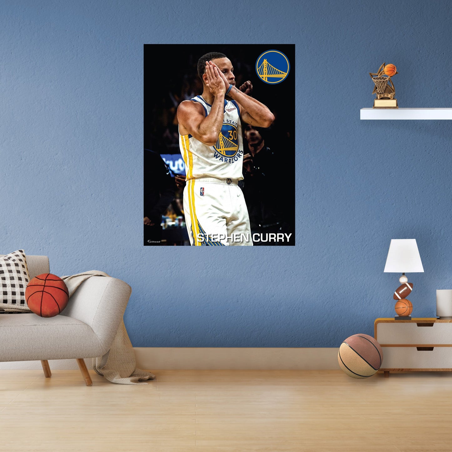 Golden State Warriors: Stephen Curry Night Night Poster - Officially Licensed NBA Removable Adhesive Decal