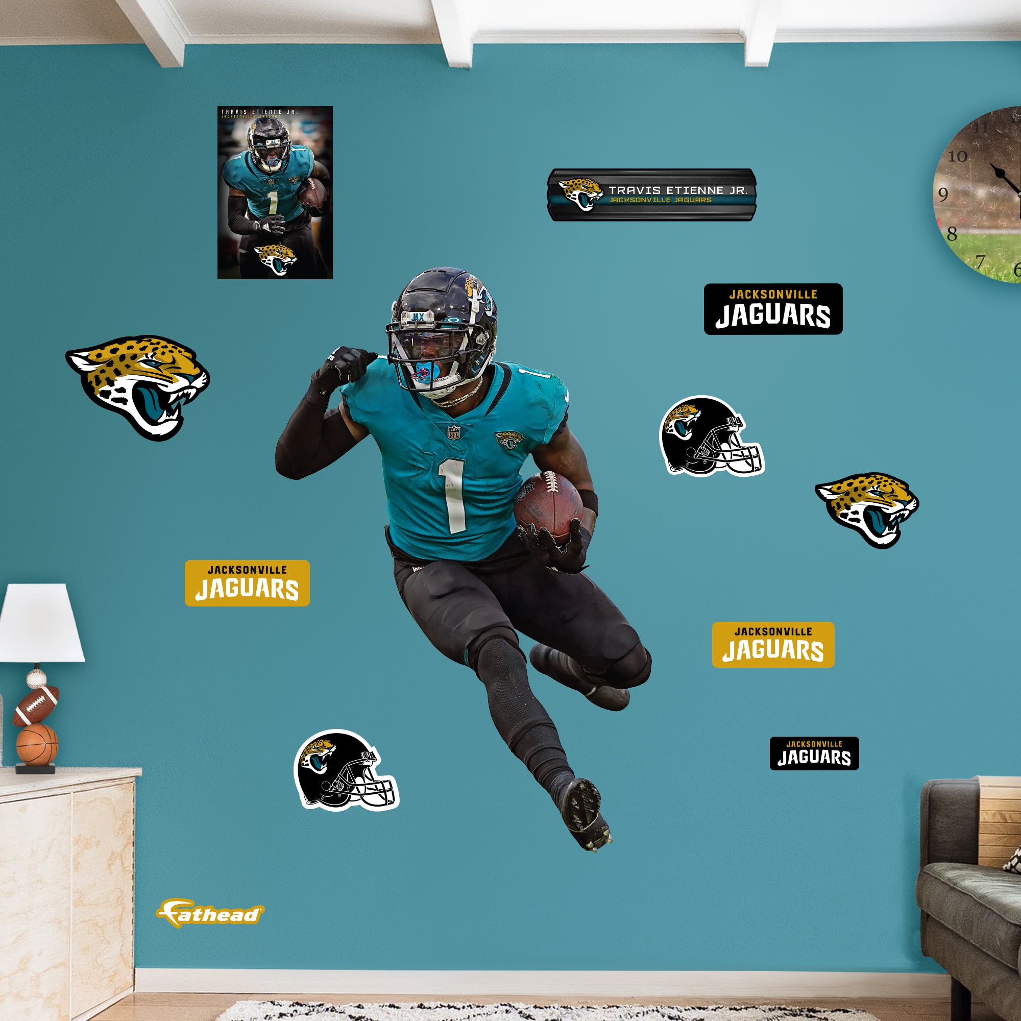 Fathead Jacksonville Jaguars Giant Removable Helmet Wall Decal