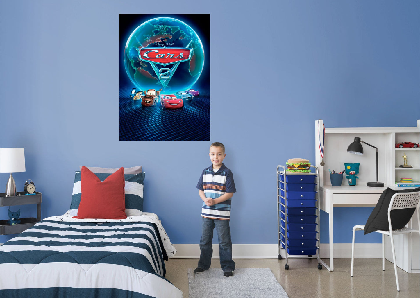 Cars 2:  Movie Poster Mural        - Officially Licensed Disney Removable Wall   Adhesive Decal