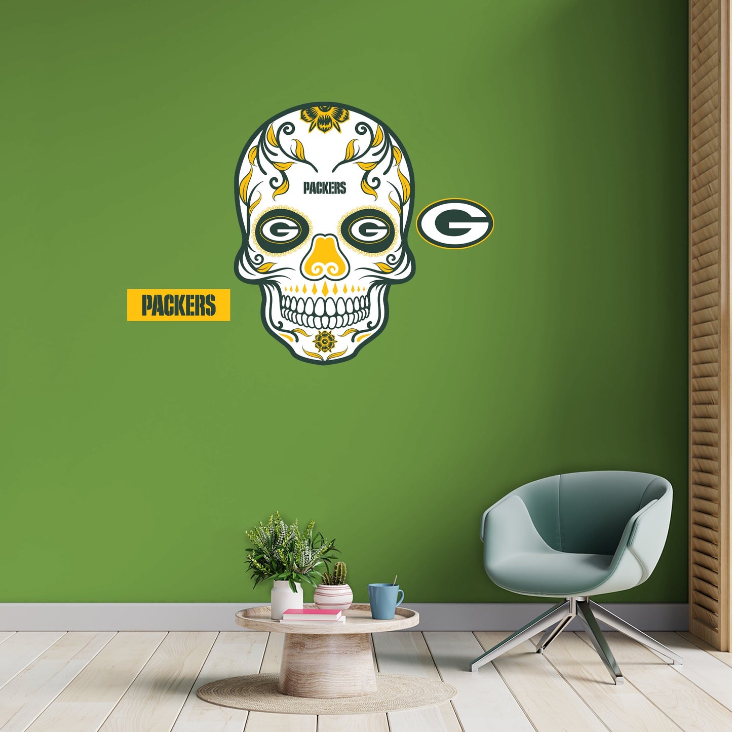 Green Bay Packers: Skull - Officially Licensed NFL Removable Adhesive Decal