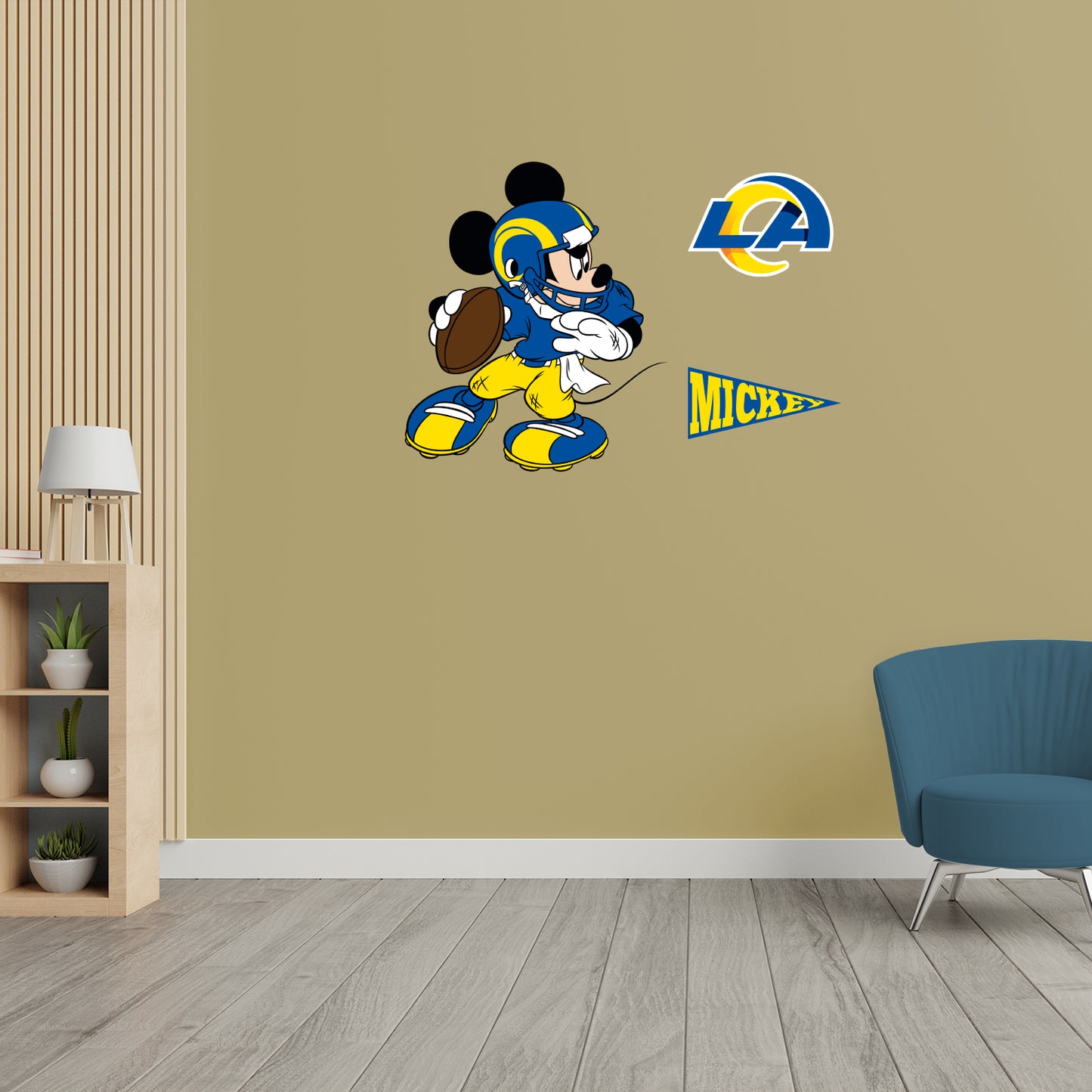 Los Angeles Rams: Mickey Mouse - Officially Licensed NFL Removable Adhesive Decal