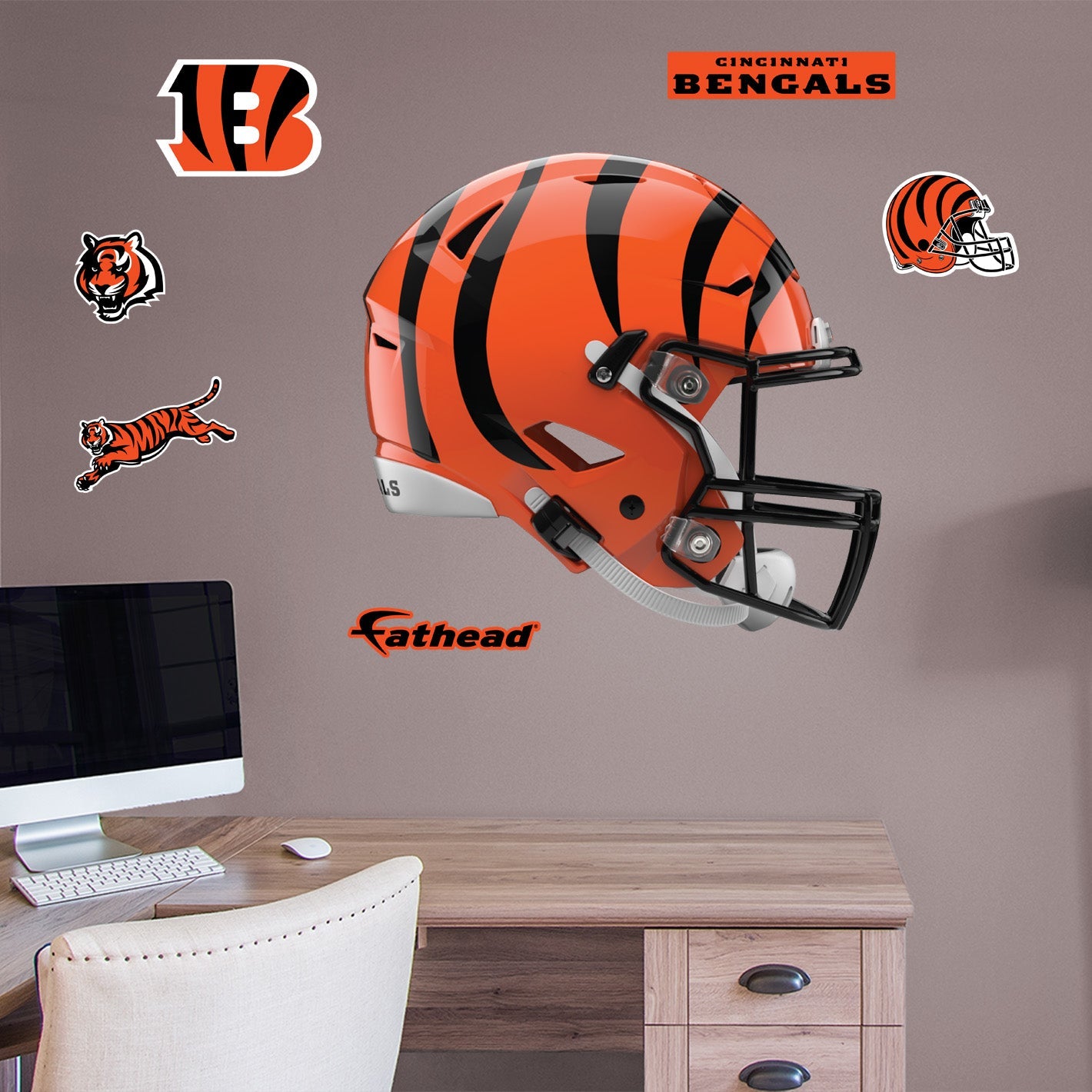Cincinnati Bengals: Helmet - Officially Licensed NFL Removable Adhesive Decal