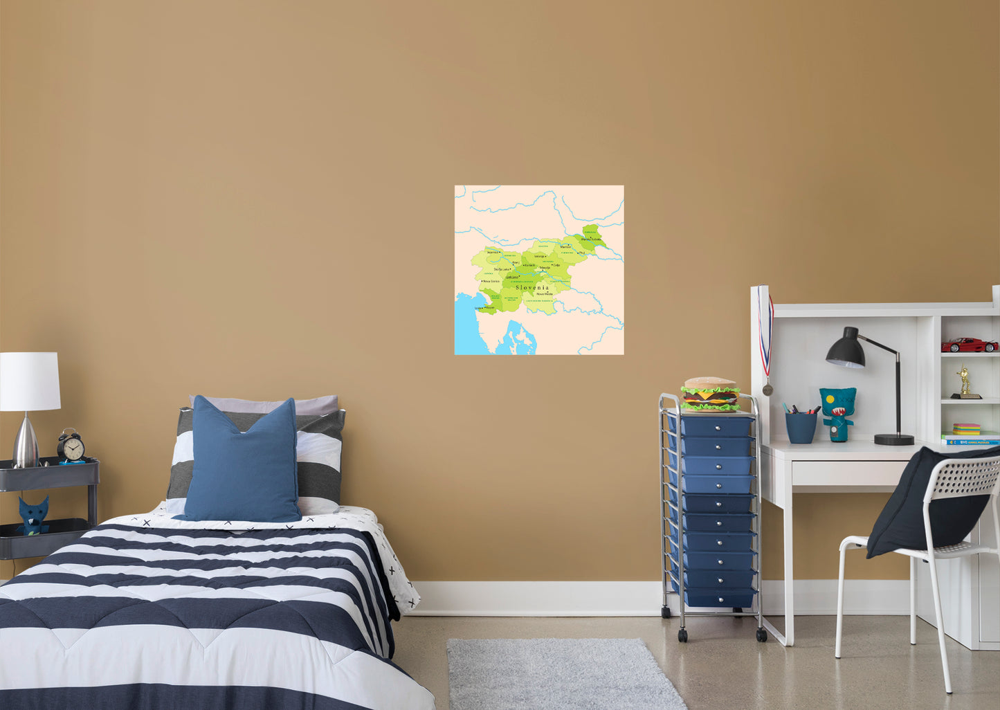 Maps of Europe: Slovenia Mural        -   Removable Wall   Adhesive Decal
