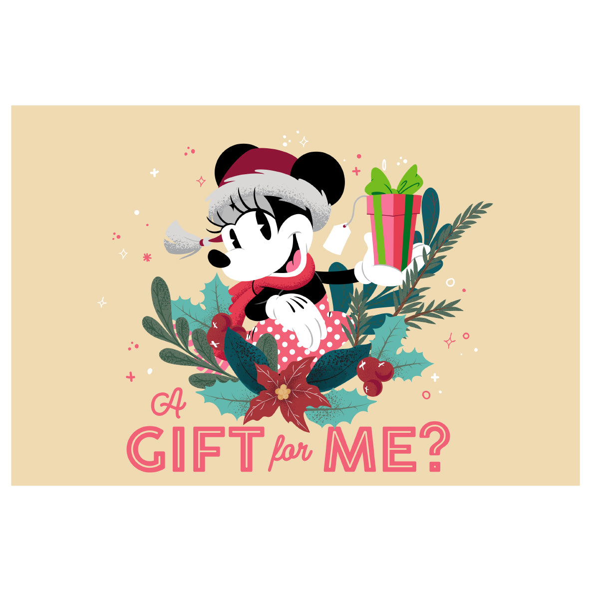 Mickey and Friends Festive Cheer: Minnie Mouse A Gift For Me Mural - O
