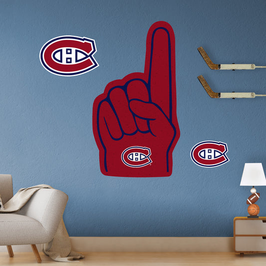 Montreal Canadiens:    Foam Finger        - Officially Licensed NHL Removable     Adhesive Decal